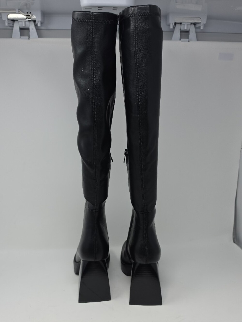 Jeffrey Campbell Dauphin Black Over-the-Knee Platform Boots Size 8 - Picture 4 of 5